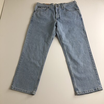 Lee Regular Fit Mens Jeans Denim Zip Fly 5 Pockets Straight Leg Blue Size 38x29