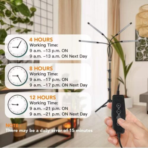 Grow Light w/Stand for Indoor Plants 5500K Full Spectrum Plant LED Lamp 4-Head - Picture 6 of 7