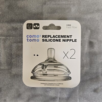 ComoTomo Silicone Fast Flow Replacement Nipple 2-Pack: Fast Flow 6+ months