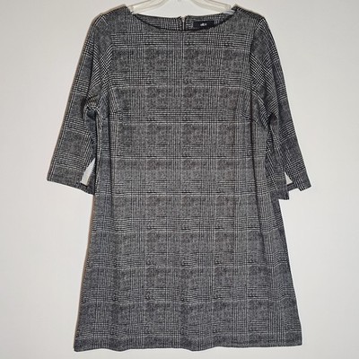 Ellos Dress Womens 18 Plaid Three Quarter Sleeve A Line Career Modern Workwear