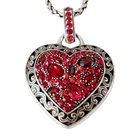 Brighton Crystal Voyage Heart Message Necklace "All You Need Is Love" Ruby NWT
