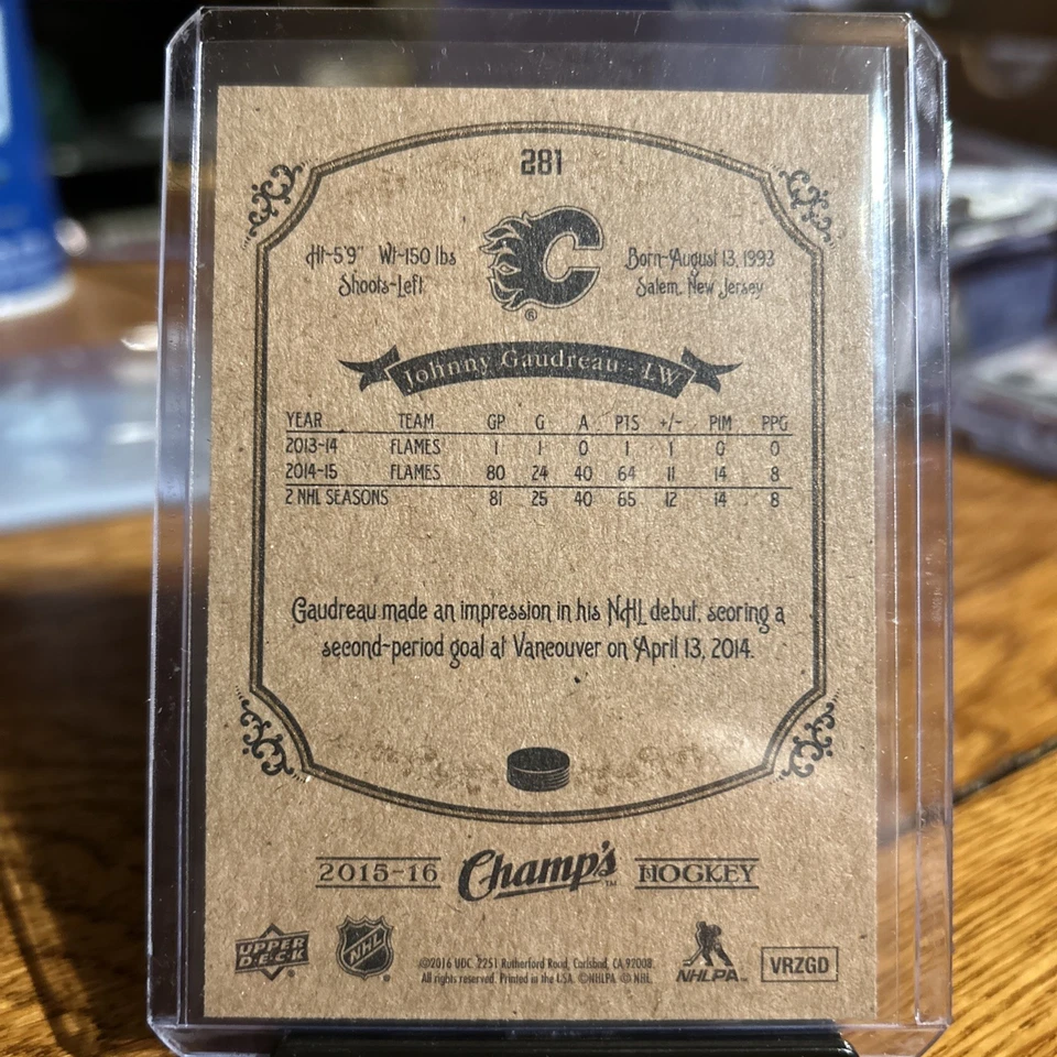 2015-16 Upper Deck Champs - High Series Short Prints Johnny Gaudreau #281 - Image 2 of 2
