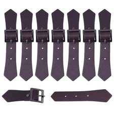 8 Pcs Leather Toggle Closure Button Black Leather Snap Sew on Toggles Buttons...