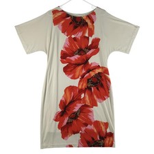 Ronni Nicole Dress Womens 10 Red Floral Jersey Scoop Neck Knee Length Lined