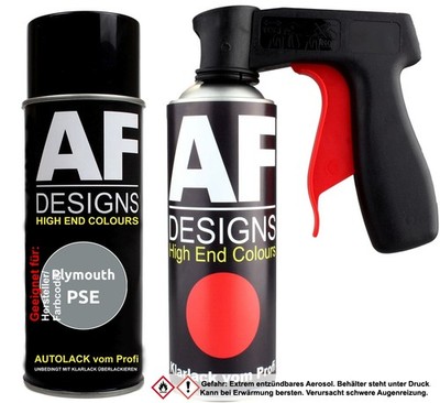 Spraydosen Griff Set für Plymouth PSE Dark Silver Metallic Basislack Klarlack Ha