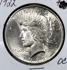 1922 PEACE SILVER DOLLAR - GEM BU++ - BLAST WHITE FULL LUSTER SILVER COIN - #126