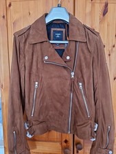 Womens Superdry Brown Suede Biker Jacket
