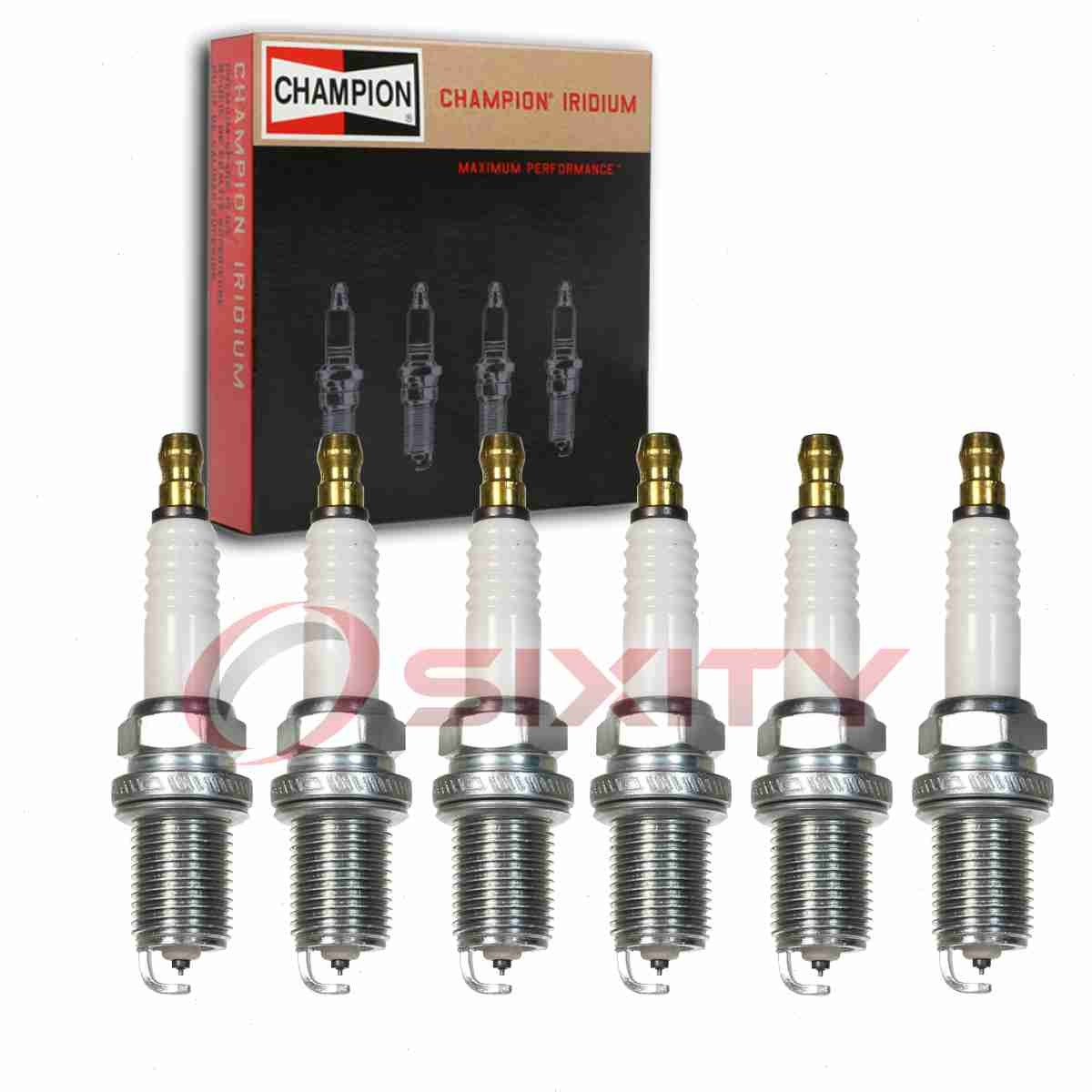 6 pc Champion Iridium Spark Plugs for 1992-1995 Isuzu Trooper 3.2L V6 dt