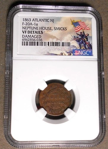 Atlantic City NJ20A-1a, Smick’s Neptune House, R-3, copper, NGC VF Details