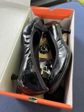 Lindsay Phillips Womens Black Bow Flats Size 8 US Style 7003 Attachments In Box