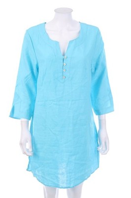 Peter Hahn Leinenkleid M blau
