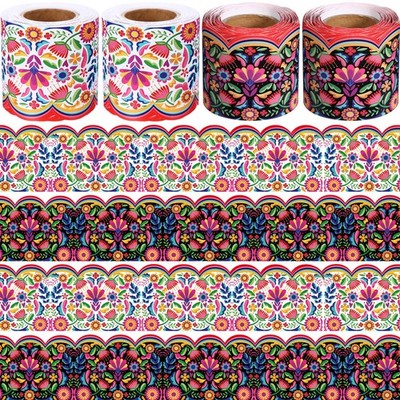 4 Rolls Hispanic Heritage Month Decorations 32.8 ft Mexican Bulletin Board Bo...