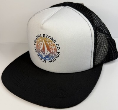 Volcom Stone Company Full Stone Cheese Trucker Hat Mesh Back Black Cap