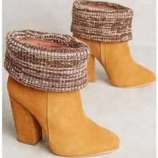 Botín de gamuza Rachel Comey Colton con cuello plegable tejido de lana ¡NUEVO CON ETIQUETAS! talla 7,5
