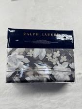 Ralph Lauren Avery Charcoal Heather Floral Sateen Queen Duvet Cover - 92 x 96 in