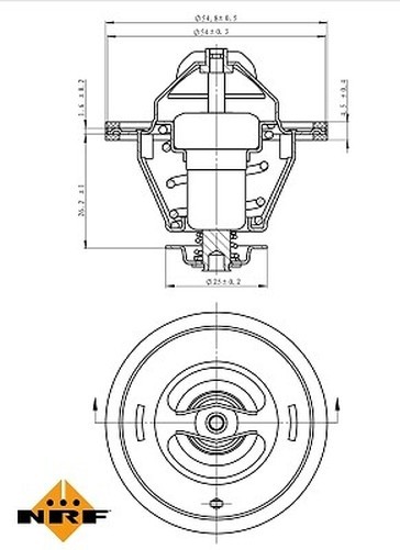Nrf 725124 Thermostat, KüHlmittel FüR CitroëN, Fiat, Iveco, Multicar, Peugeot,-image