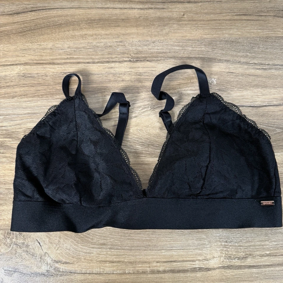 Paquete de dos bralette de encaje mediano rosa Victoria's Secret para mujer Foto 4 de 4