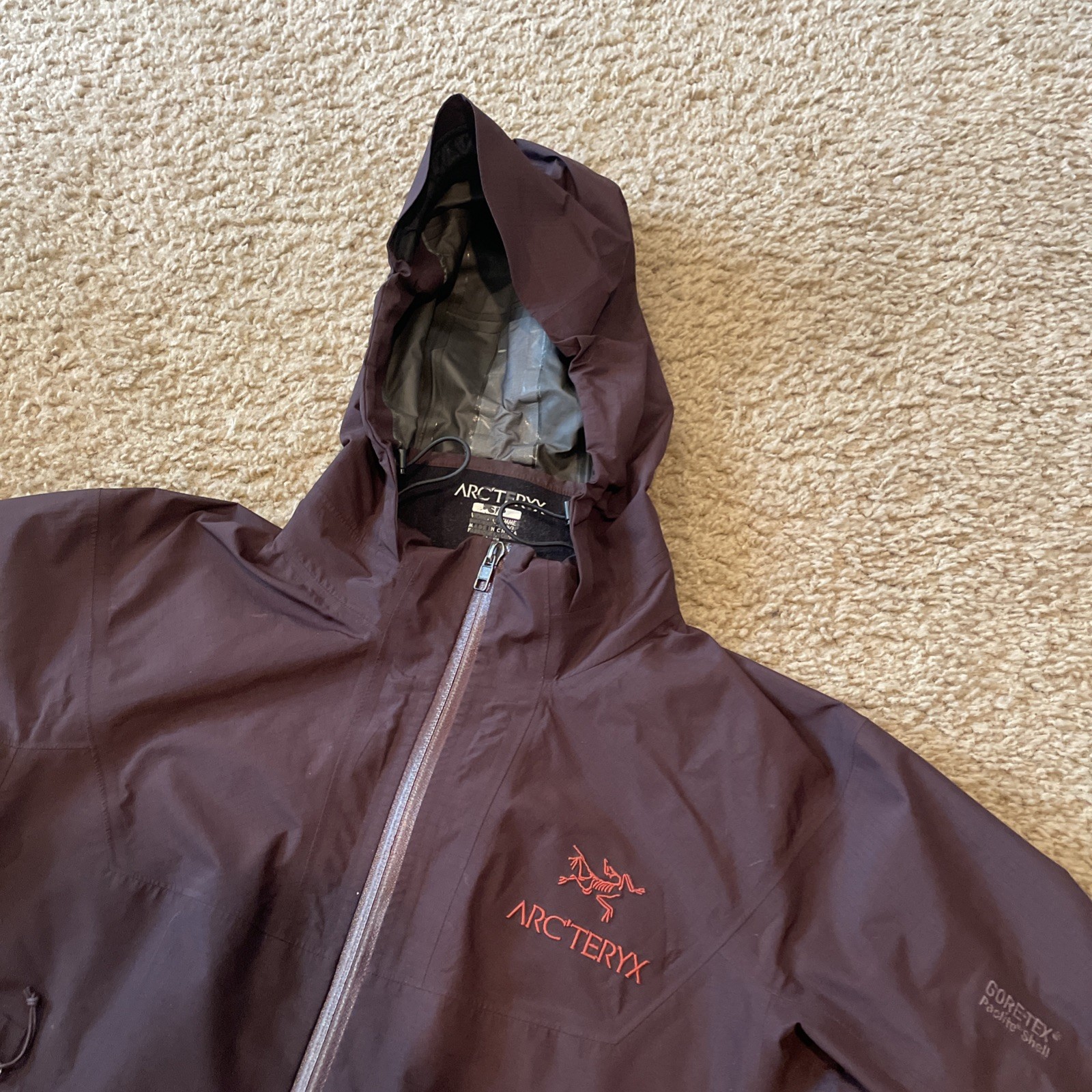 Arc'teryx Goretex Paclite Womens Small Shell Jacket Full Zip Hooded Dark Purple image 2