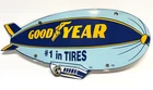 Good Year Blimp - Vintage Porcelain Sign - Service Stattion Advertisement
