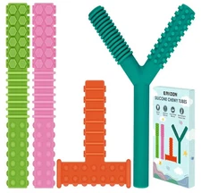 Sensory Chew Toys for Autistic Children 4 Pack Silicone Chew Tube Teething