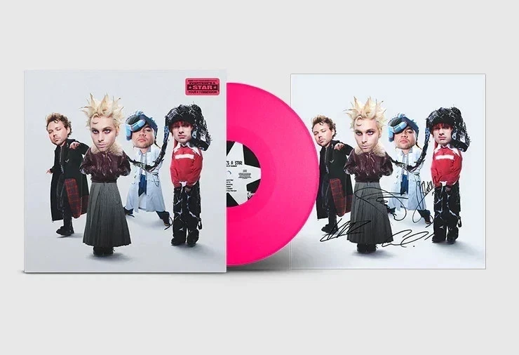 5 Seconds Of Summer Everyone’s A Star Pink Glitter Signed Vinyl In Hand - Image 2 of 4