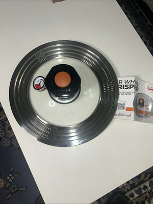 #ad NEW Air Whirl Crisper Air Fryer Lid Glass Stainless Steel Stove Top $15.00