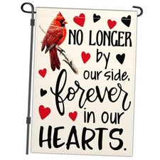 Cardinal Memorial Garden Flag Forever in Our Hearts Memorial Day Yard Garden