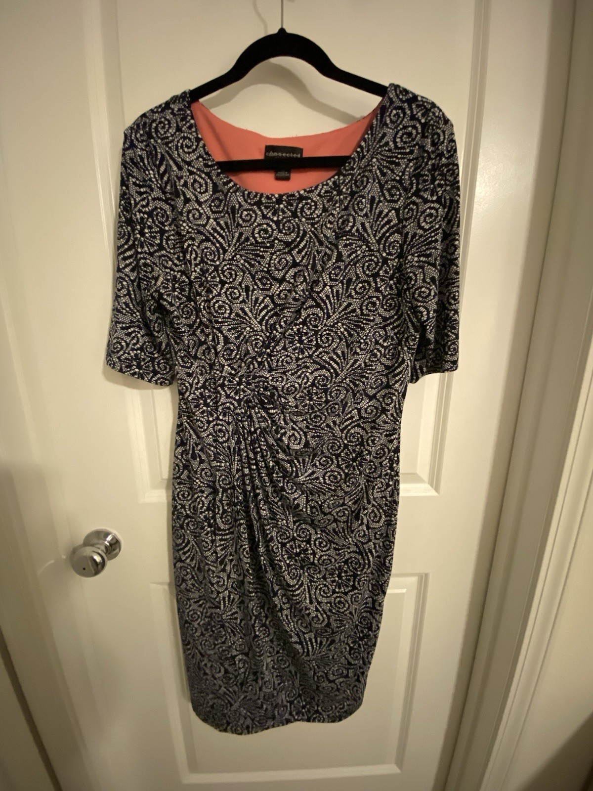 Connected Apparel Women’s Work Knee Length Dress With 3/4 Sleeves Size 12