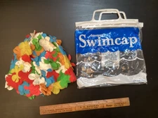 Aquapro  flowered bathing cap in package