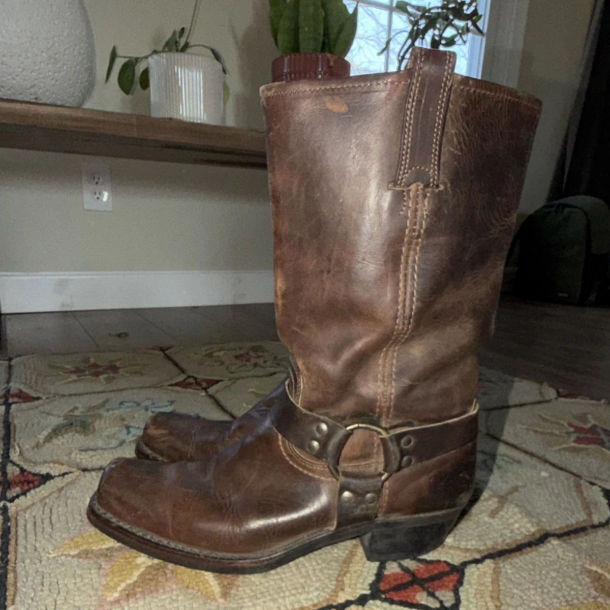 bottes Frye modèle Campus Stitching Horse Cuir Marron ref.136018 - Joli