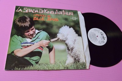 KLEINE BLAUE JEANS LP DAS SCHWERT VON KING ARTH ABKÜRZUNG KARTE NM PROMO LABEL WEISS