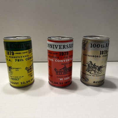 Waynesboro PA Beer Can Empty ,100 Th Anniversary Fire Dept.