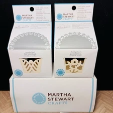 Martha Stewart FLORAL GARLAND Rounded Leaf Circle Edge Punch Punches Set of 2