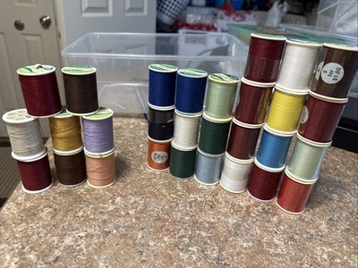 Trusew Polyester 220 225 Yards Each Assorted Colors.  Lot Of 29 New Used