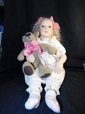 Debra Lynn 2003 One OOAK Hand Cernit/Sculpey Sculptured Kylie 22'' & Teddy As-Is