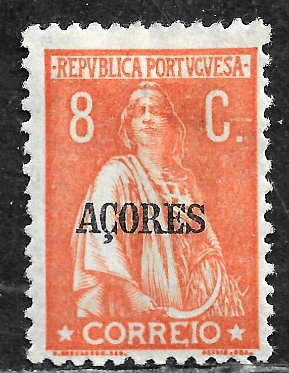 HICK GIRL-  MINT PORTUGAL-AZORES STAMP   SC#180  1925  CERES ISSUE    H391