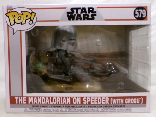 2022 Funko Pop! Star Wars 579 The Mandalorian on Speeder with Grogu New