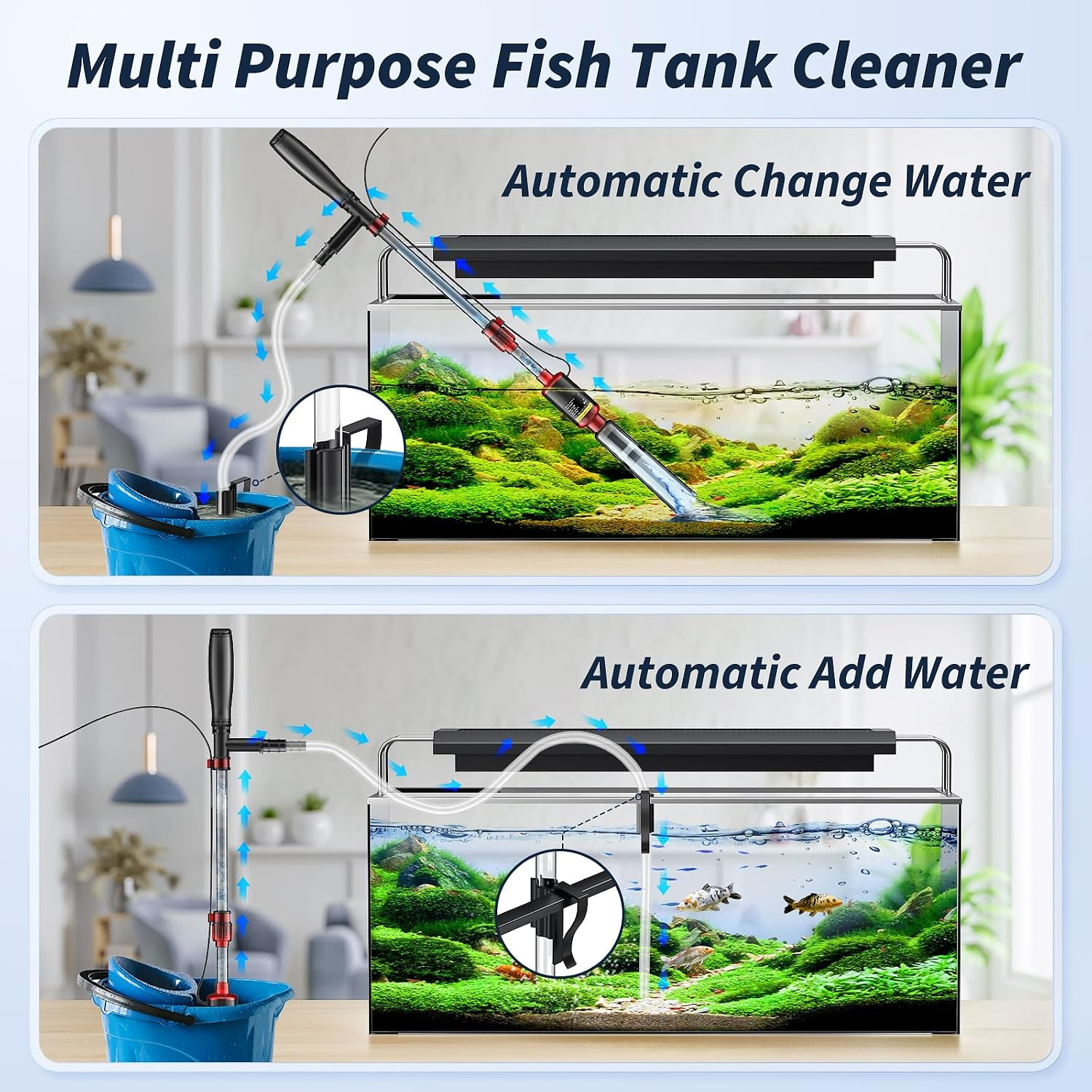Aspirapolvere Elettrico per Acquario Fish Tank Cleaner foto 6