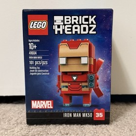 Lego Brickheadz Marvel 41590 Iron Man & 41604 Iron Man MK50 (NEW, Retired)
