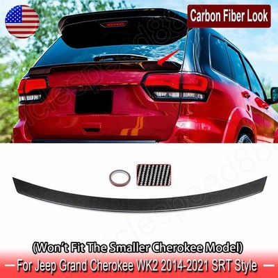 Fits Jeep Grand Cherokee SRT WK2 2013-21 Carbon Look Rear Mid Wing Trunk Spoiler