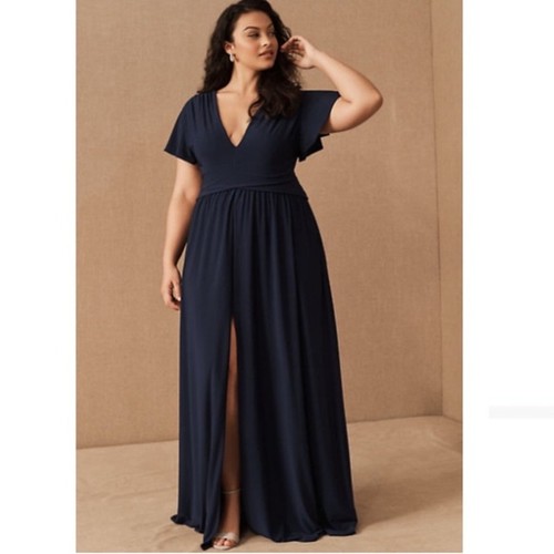 NEW BHLDN Mendoza Navy Slit Dress