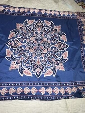 Amex & Zoe Pair Boho Chic Poly Pillow Shams Standard Size Blues Pocket Closure