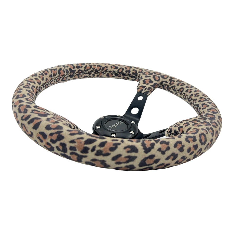 330mm Cheetah Suede Steering Wheel Fit 6 hole Hub Like Vertex Nardi - Image 4 of 4