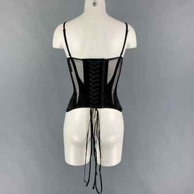 NEW AUTHENTIC MUGLER Black Cut-Out Illusion $2,800 Corset Bustier S bordelle