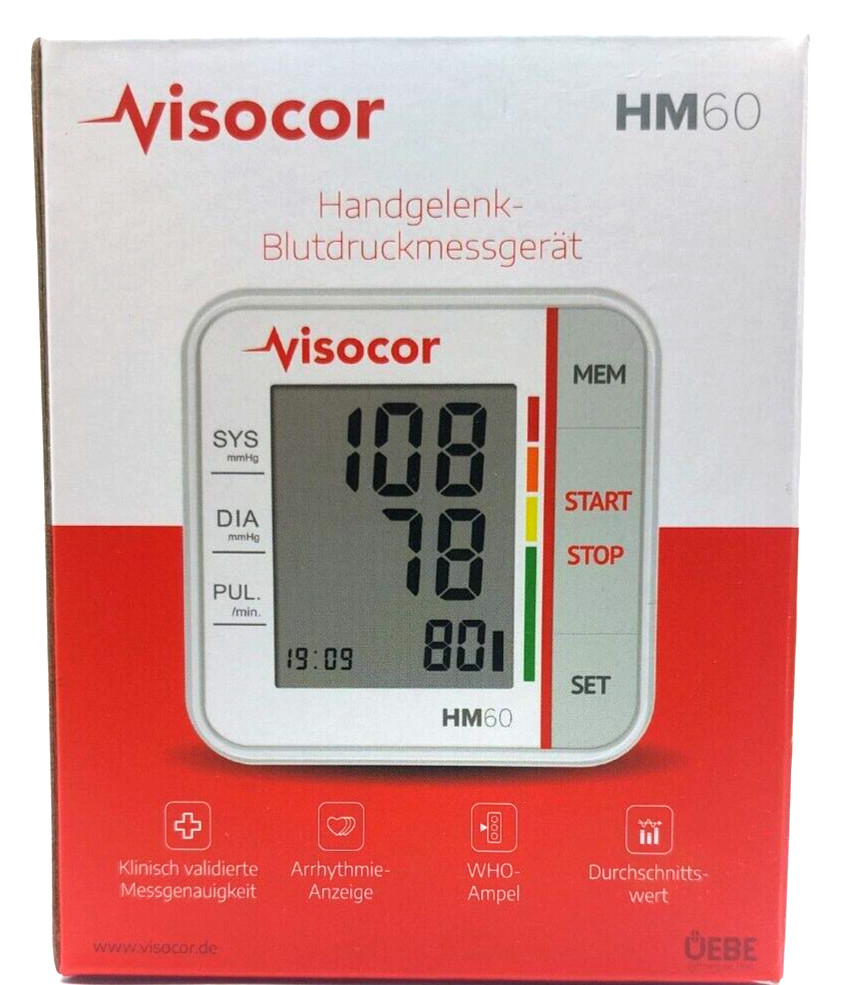 VISOCOR HM60 vollautomat Handgelenk Blutdruckmessgerät PZN 16259929 NEU OVP