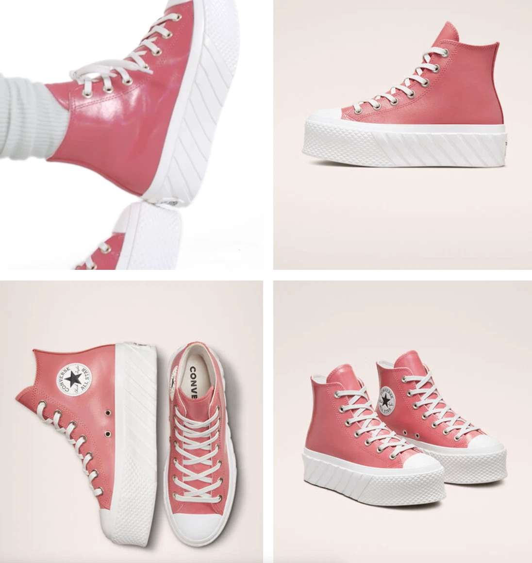 Klimaanlæg modstand rynker NEW CONVERSE Women Lift Hi 2X Platform Leather Shoes Boots Pink A03715C GR  High | eBay