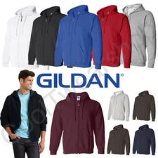 Gildan Men's Full Zip Up Heavy Blended Hooded Sweatshirt / Hoodie 18600