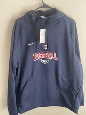 Mens NEW Wooton Baseball Hoodie Nike Navy XL Sweatshirt Fast Shipping Dri Fit
