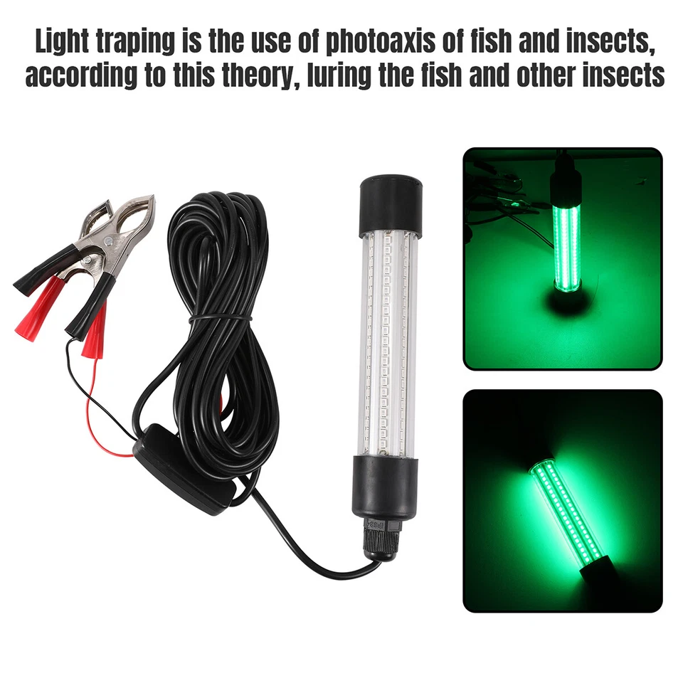 9000000LM 12V Green LED Underwater Submersible Fishing Light Night Crappie Lamp - Image 3 of 4