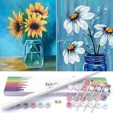 Paint by Numbers Kit for Adults Beginners12" Wx16 L 2 Pack Canvas Pictures Dr...